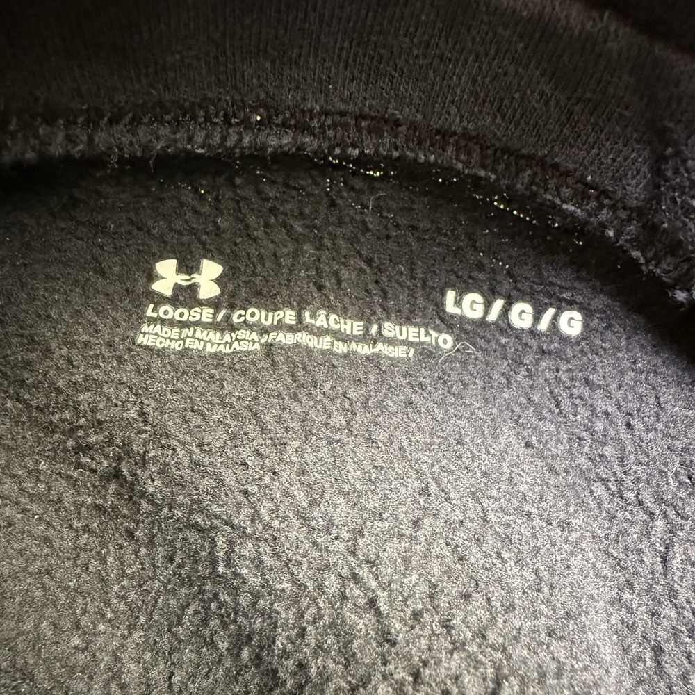 Under Armour Project Rock Womens L Charged Cotton Fleece Joggers Navy Blue Pants - Picture 3 of 8